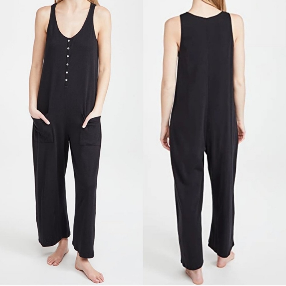 Hatch Maternity The 24/7 Feeding One Piece Black Jumpsuit Organic Cotton size 1